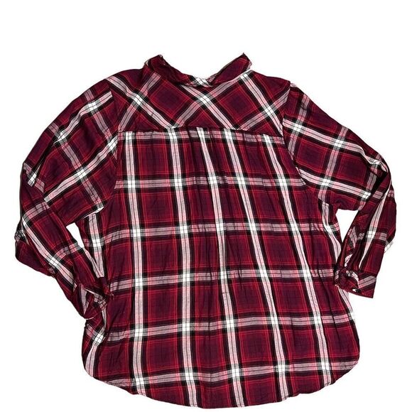Torrid Shirt Womens 4XL Red Lizzie Twill Plaid Button Up Lumberjack Plus Size‎ 4 - Picture 10 of 12